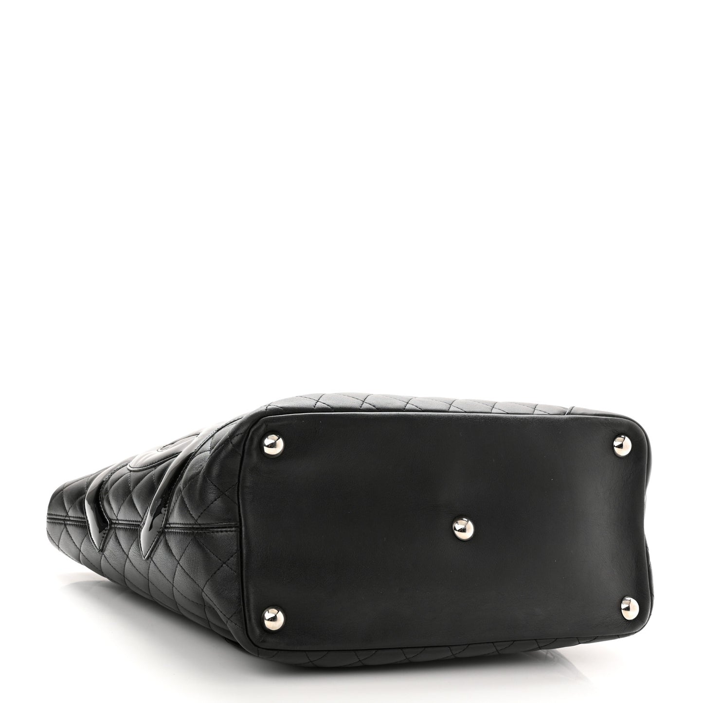 Calfskin Quilted Large Cambon Tote Black