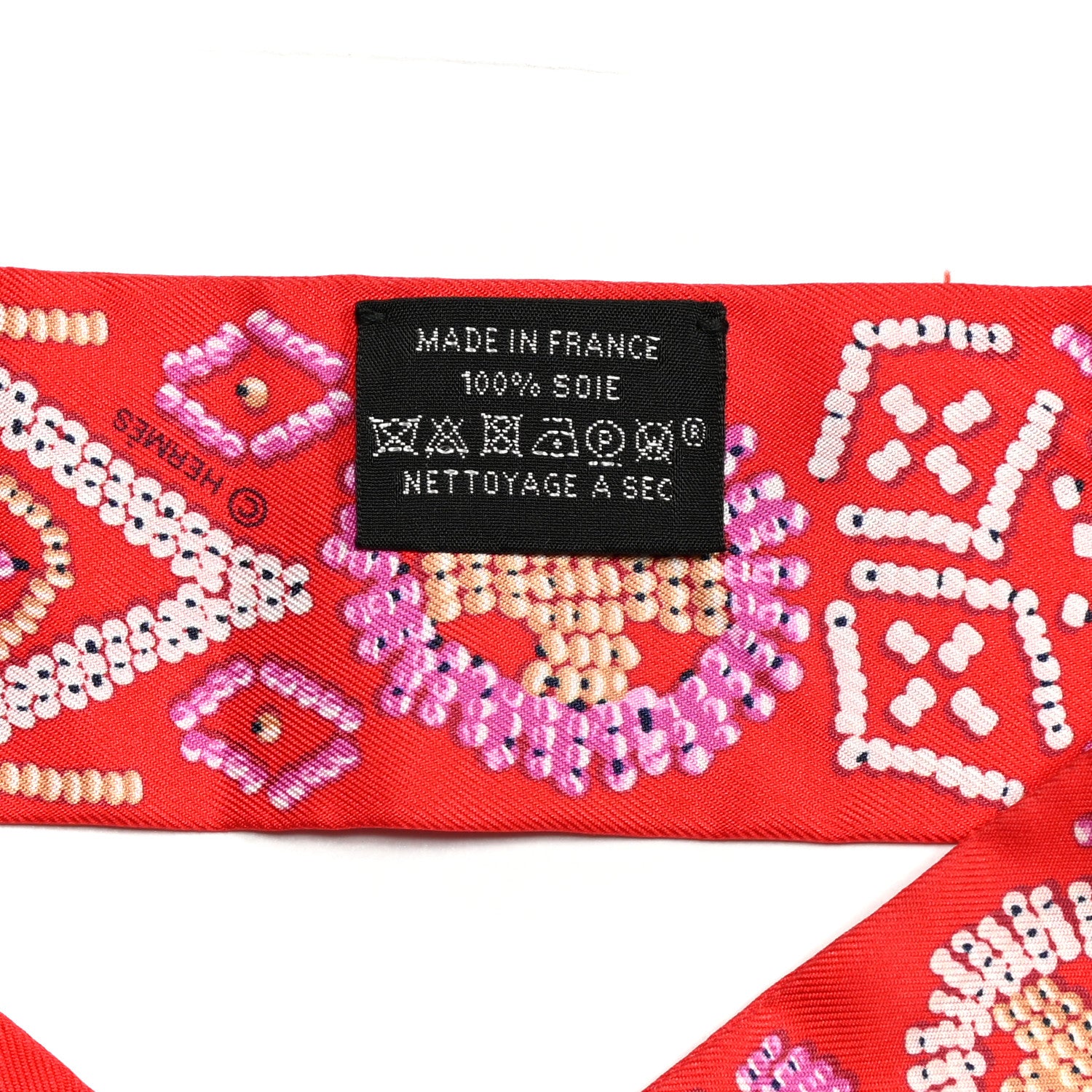 Hermes Silk Kelly En Perles Twilly Vermillon Parme 8 of 8