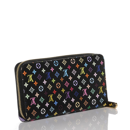 Louis Vuitton Monogram Multicolor Zippy Wallet Black Violet 3 of 6