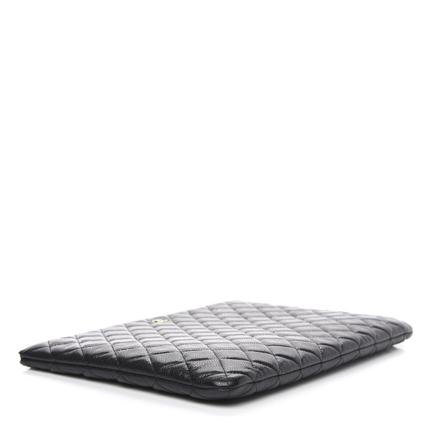 Caviar Quilted Large Cosmetic Case Black