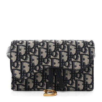 Christian Dior Oblique Saddle Belt Bag Blue 1 of 11