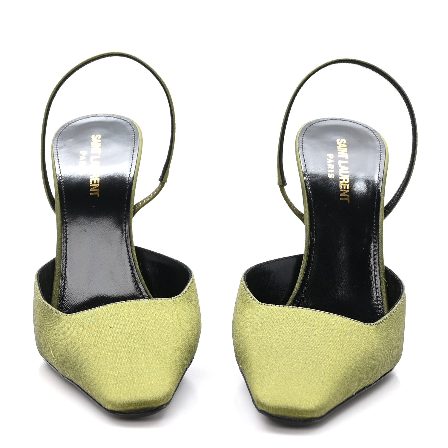 Saint Laurent Crepe De Chine Blade 105 Slingback Pumps 40 Lime 2 of 9