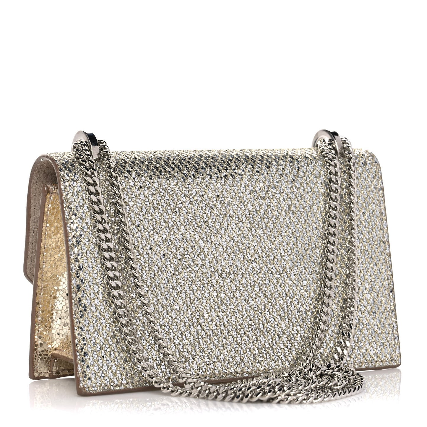 Glitter Fabric Finley Mini Shoulder Bag Champagne