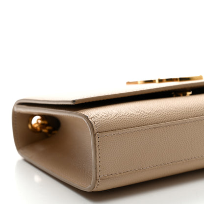 Saint Laurent Grain De Poudre Small Monogram Kate Satchel Nude Powder 8 of 9