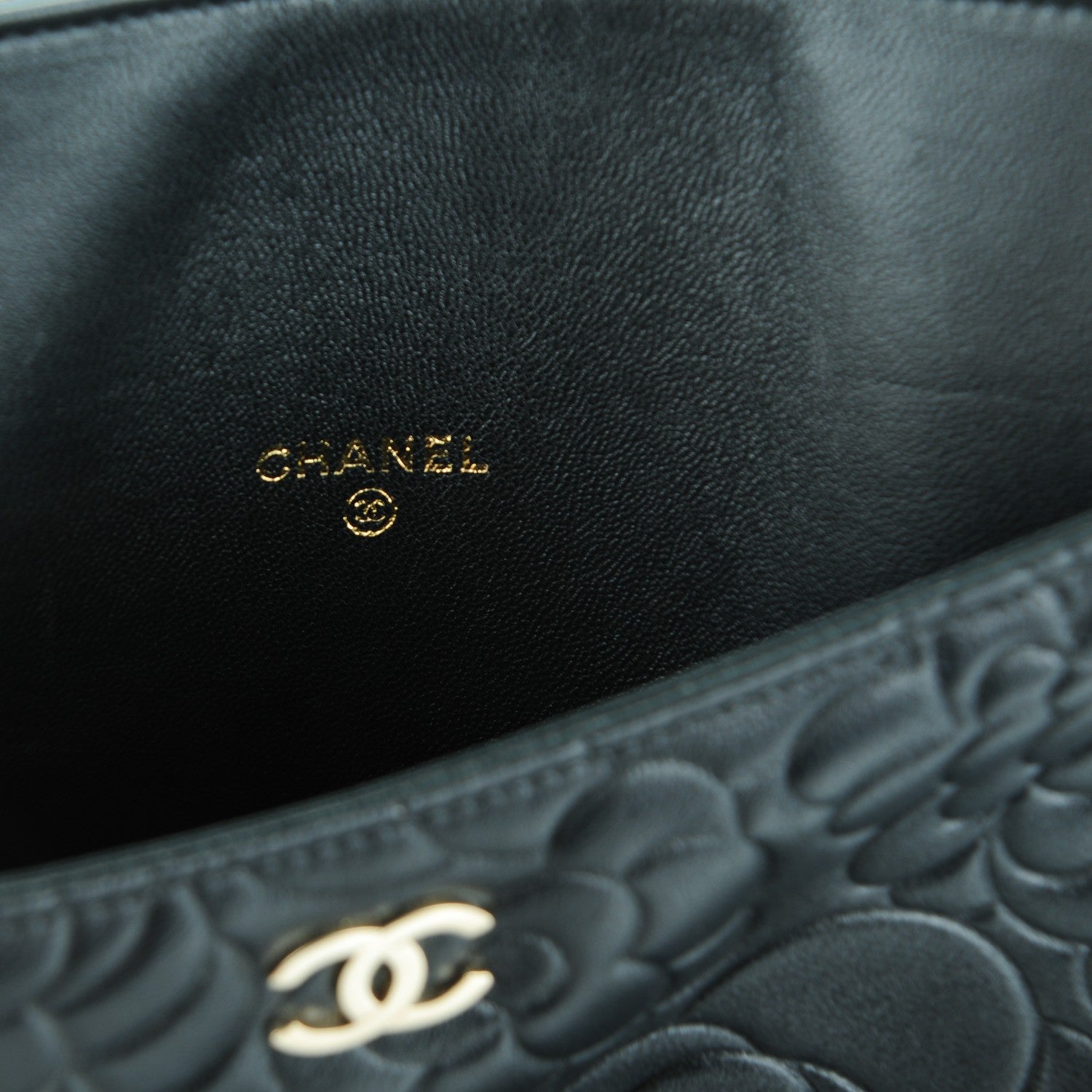 Chanel Lambskin Camellia Embossed iPad Case Black 7 of 9