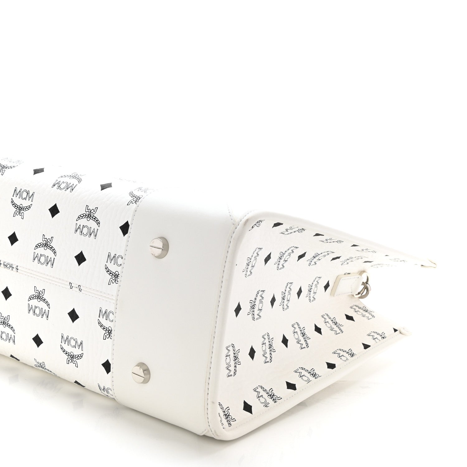 MCM Visetos Large Munchen Tote White 8 of 9