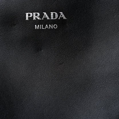Prada Vitello Saffiano Cuir Double Triangle Shoulder Bag Black Celeste 11 of 11