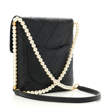 Chanel Calfskin Quilted Pearl Small About Pearls Hobo Bag Black 3 of 10