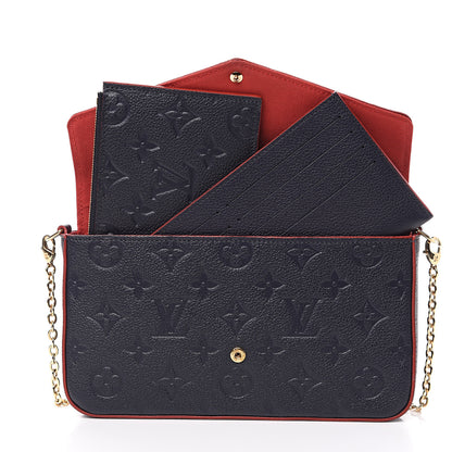 Louis Vuitton Empreinte Pochette Felicie Chain Wallet Marine Rouge 5 of 12