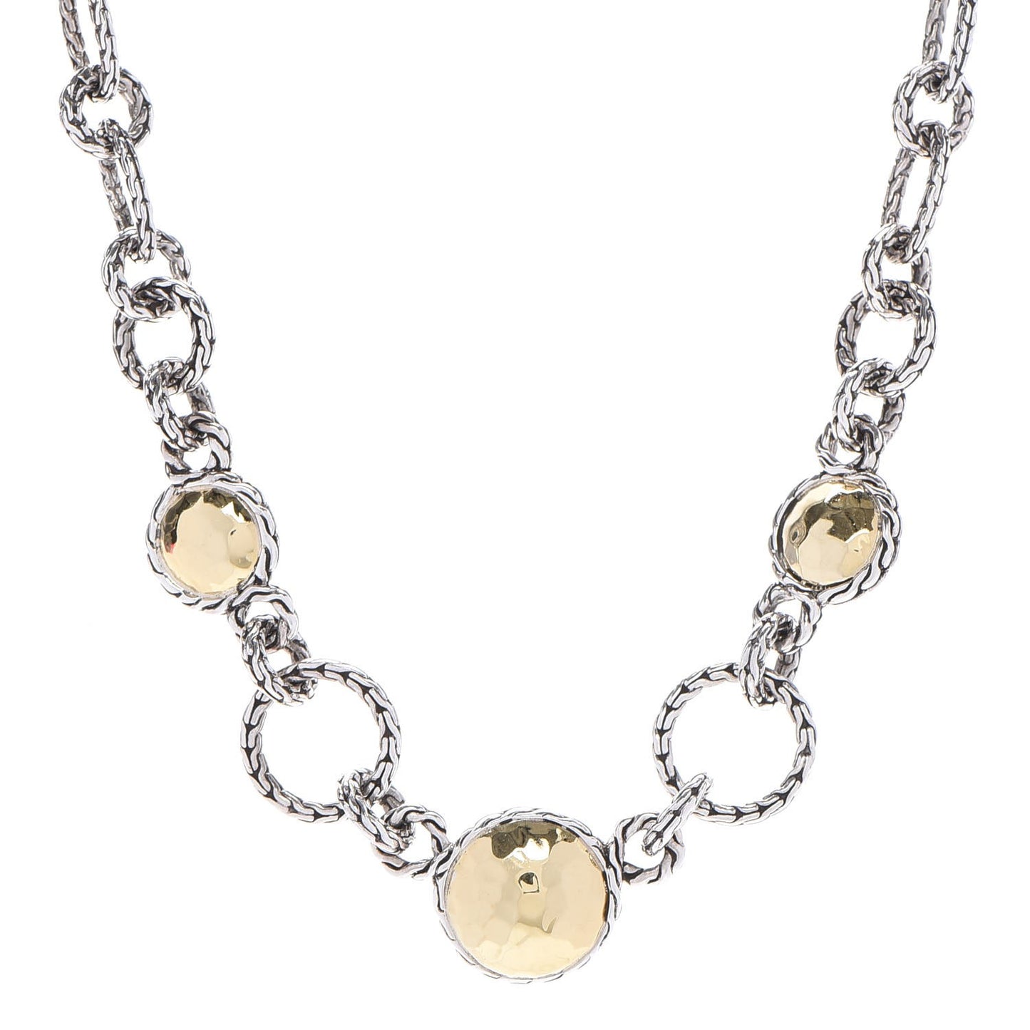 Sterling Silver 22K Gold Palu Round Link Necklace