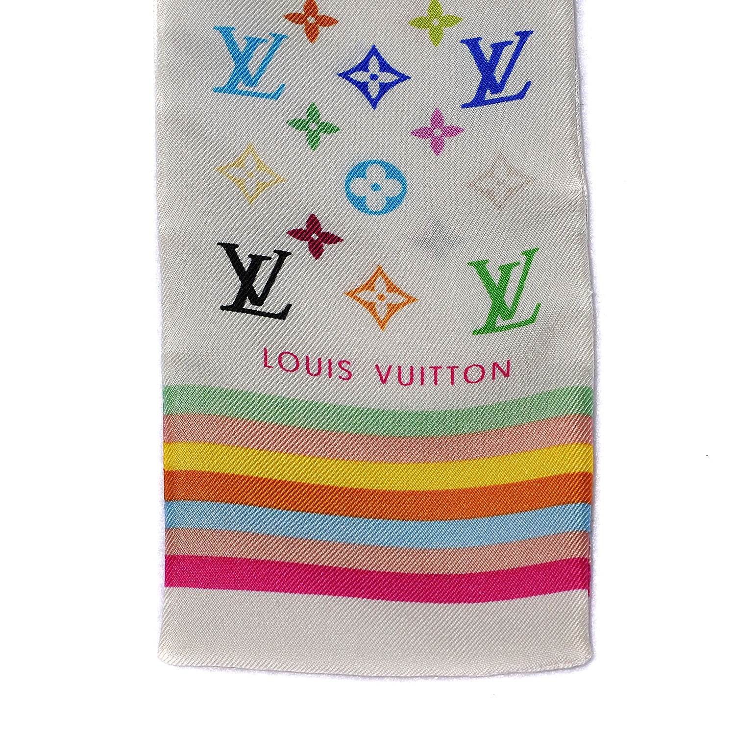 Louis Vuitton Silk Monogram Multicolor Bandeau White 5 of 5