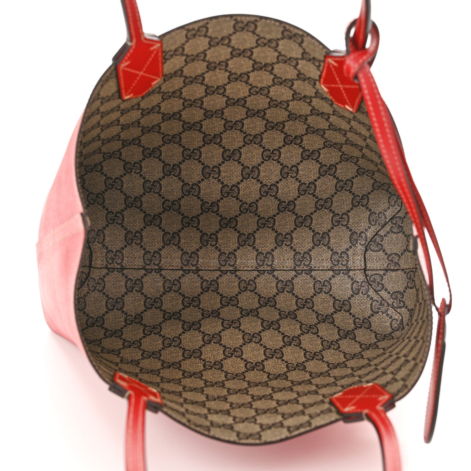 Gucci GG Supreme Monogram Small Reversible Tote Beige Red 9 of 17