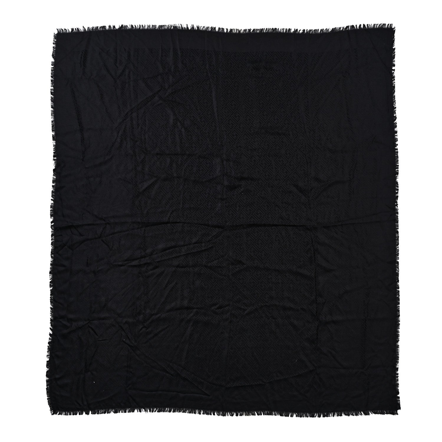 Fendi Silk Wool FF Shawl Black 1 of 3