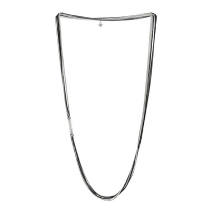 David Yurman Darkened Sterling Silver Diamond Multi Row Box Chain Necklace 3 of 5