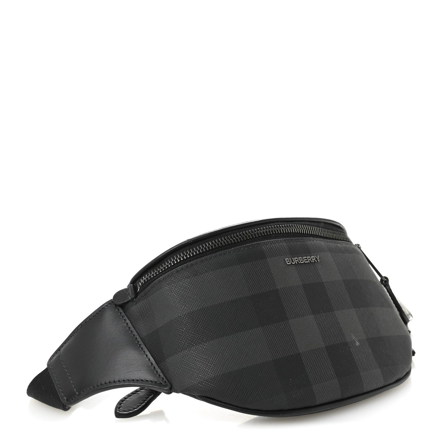 E-canvas Check Cason Bum Bag Charcoal