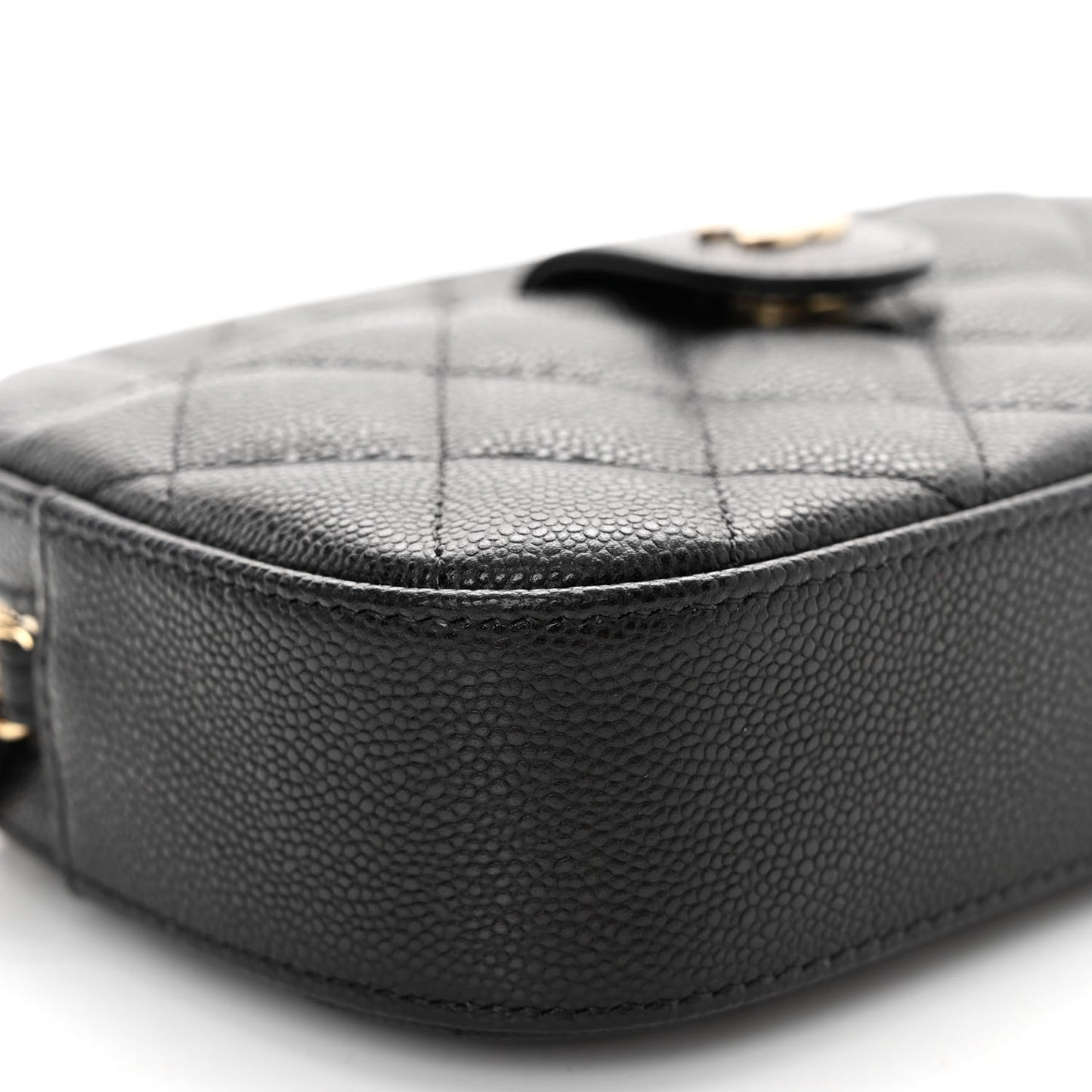 Caviar Quilted Chain Camera Bag Black