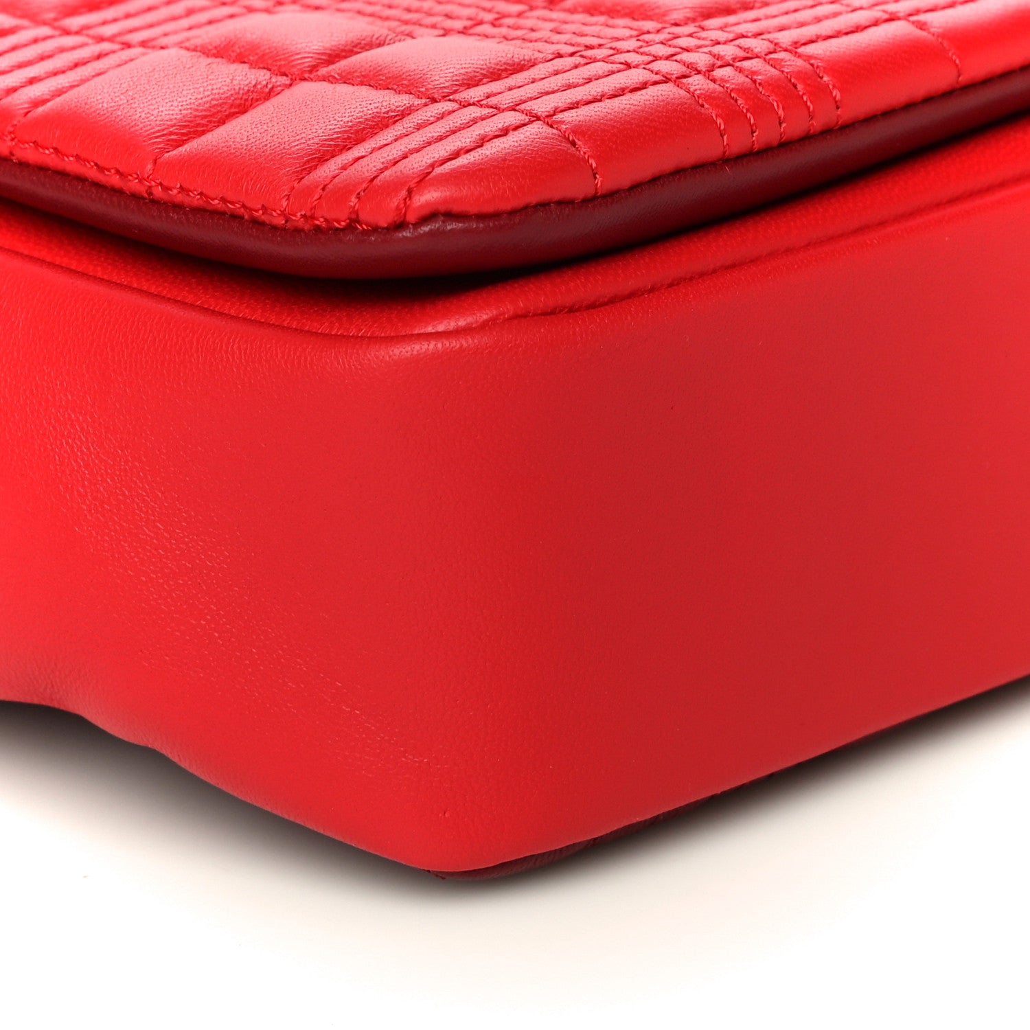 Burberry Lambskin Quilted Small Lola Bag Bright Red Dark Crimson 9 of 10