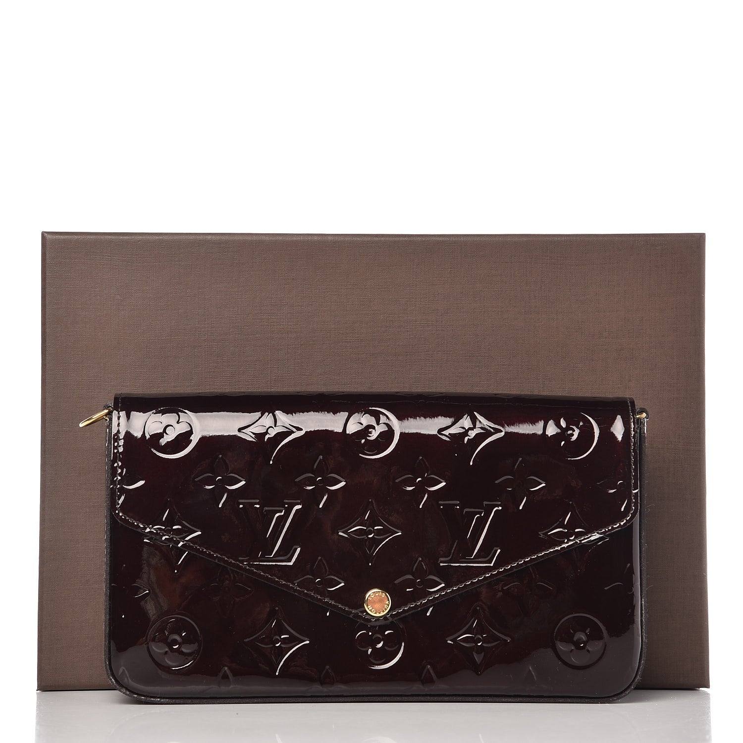 Louis Vuitton Vernis Pochette Felicie Chain Wallet Amarante 9 of 9