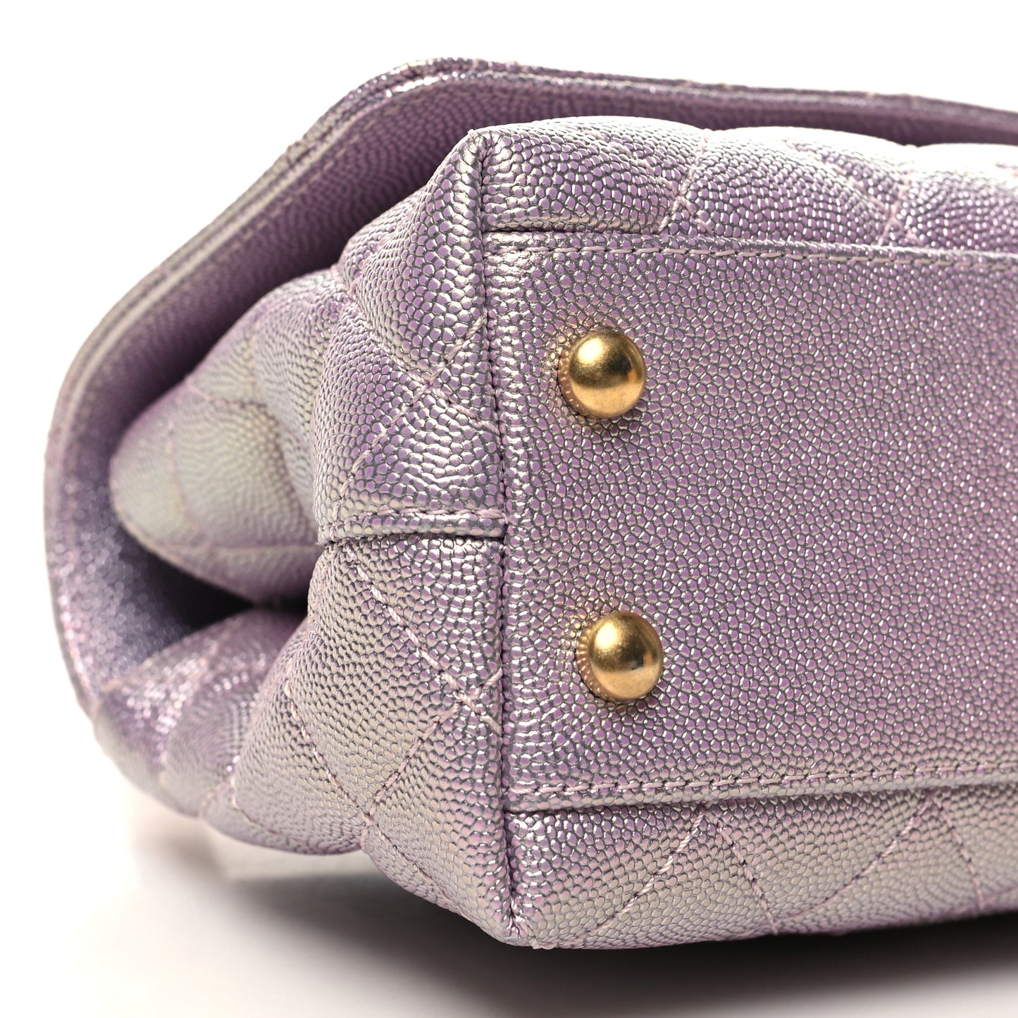 Metallic Caviar Quilted Extra Mini Coco Handle Flap Light Pink