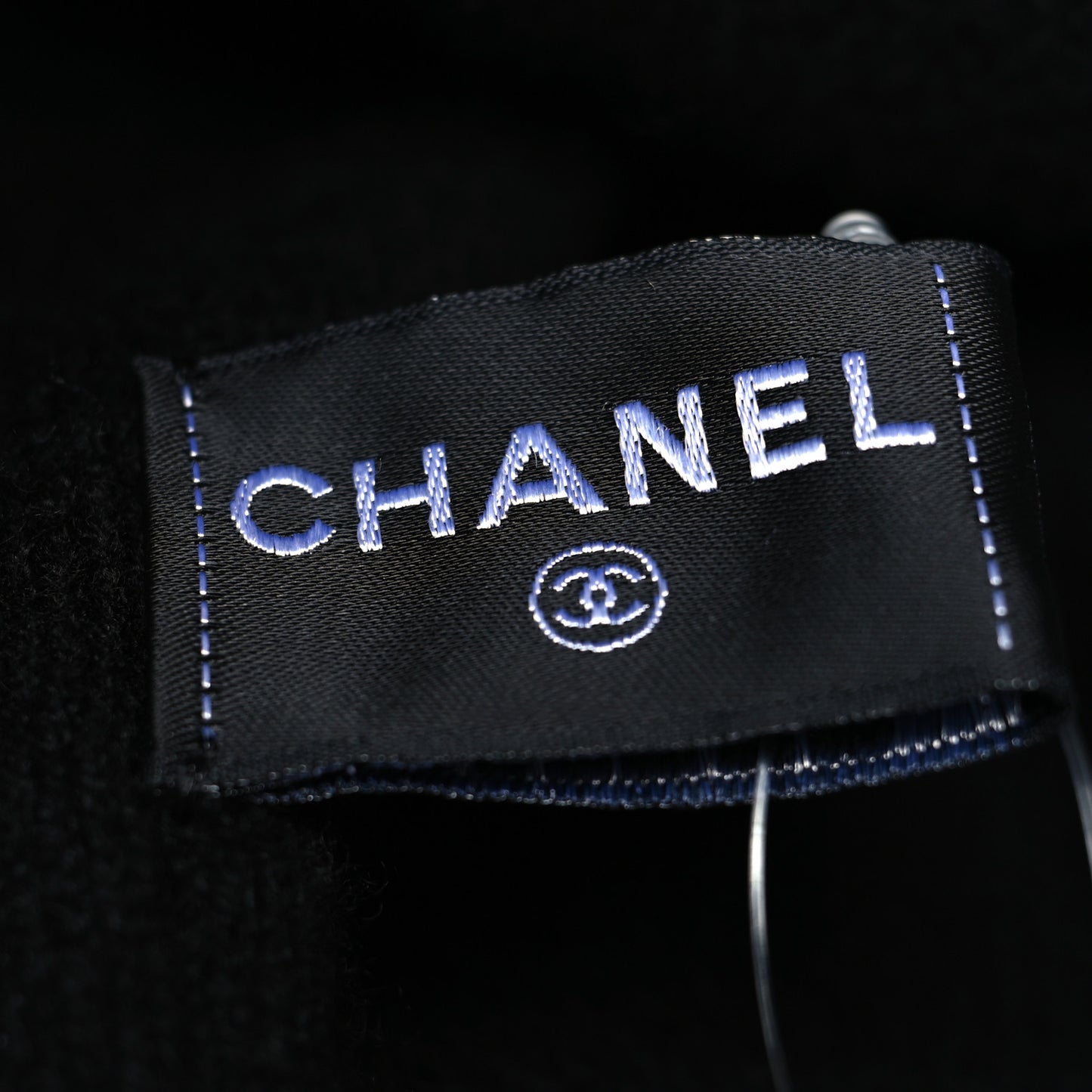 Cashmere Tweed CC Beanie Hat Black Multicolor
