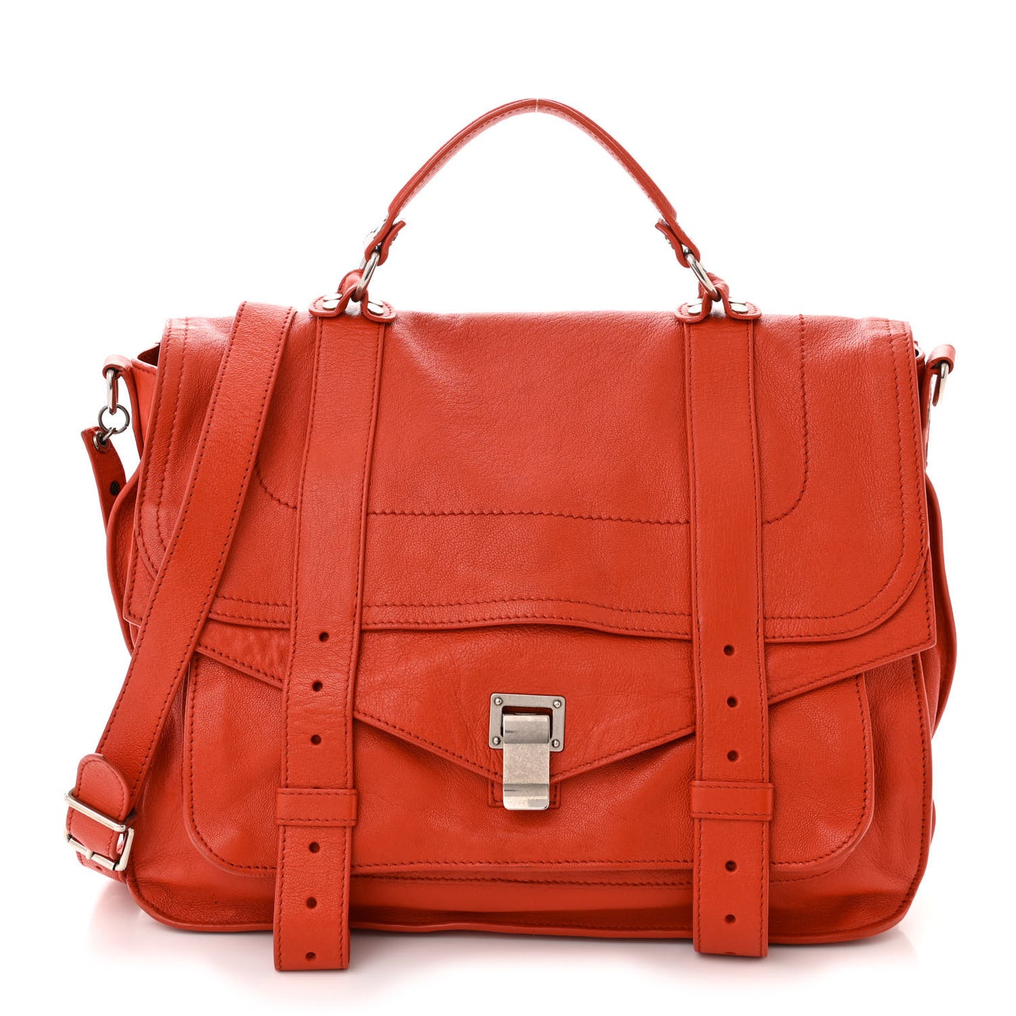 Lambskin PS1 Large Satchel Orange Pepper