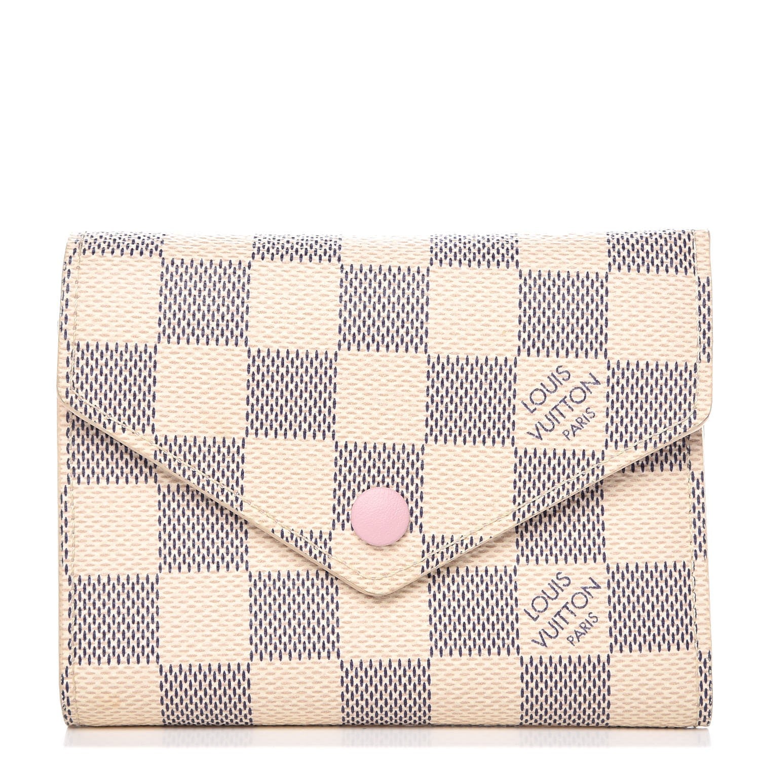 Louis Vuitton Damier Azur Victorine Wallet Rose Ballerine 1 of 7