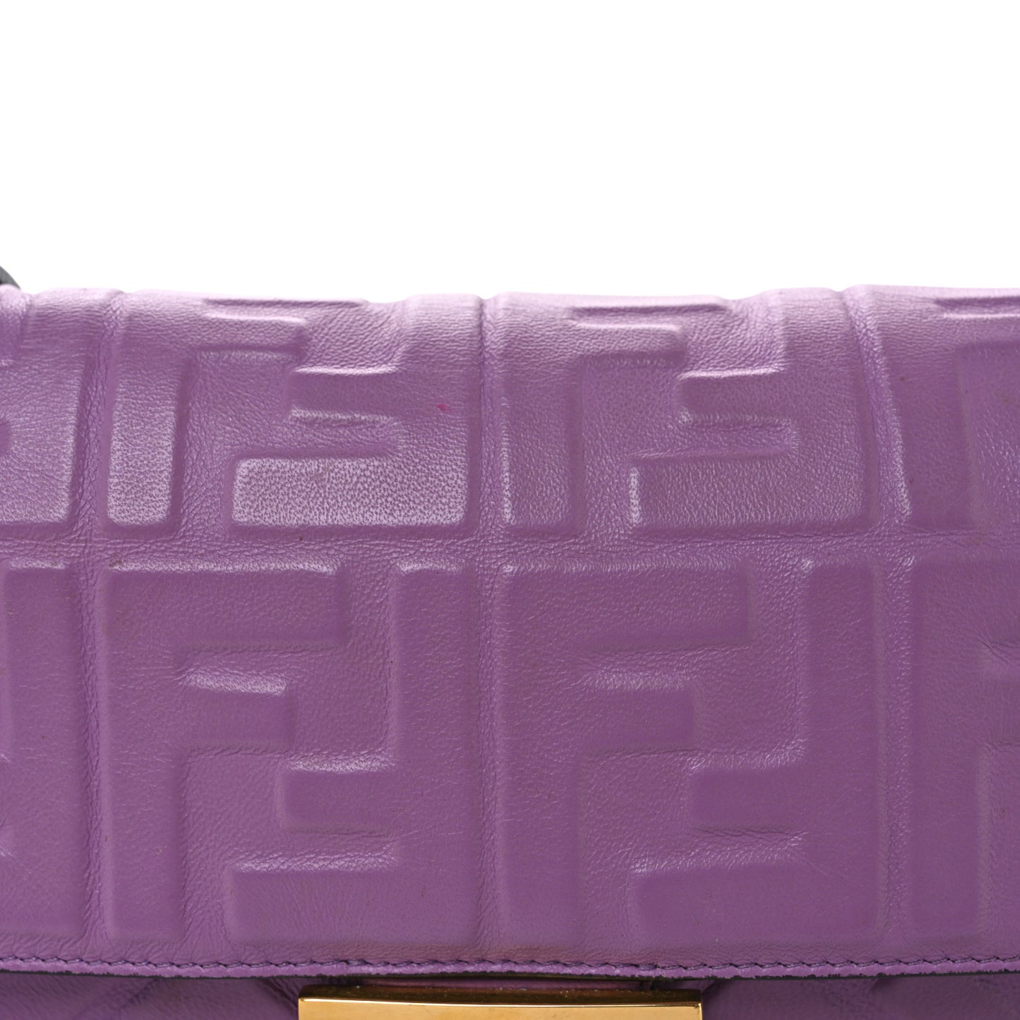 Nappa FF 1974 Embossed Baguette Agapanto