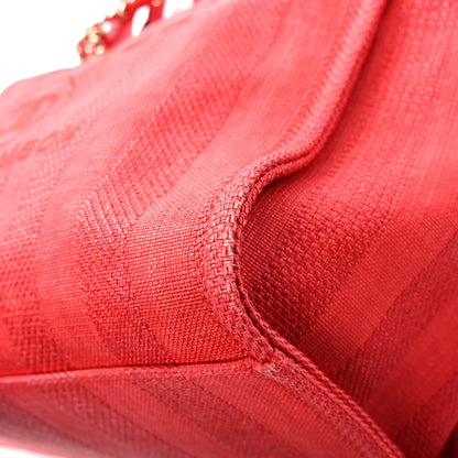 Chanel Mixed Fibers Striped Medium Deauville Tote Red 11 of 11