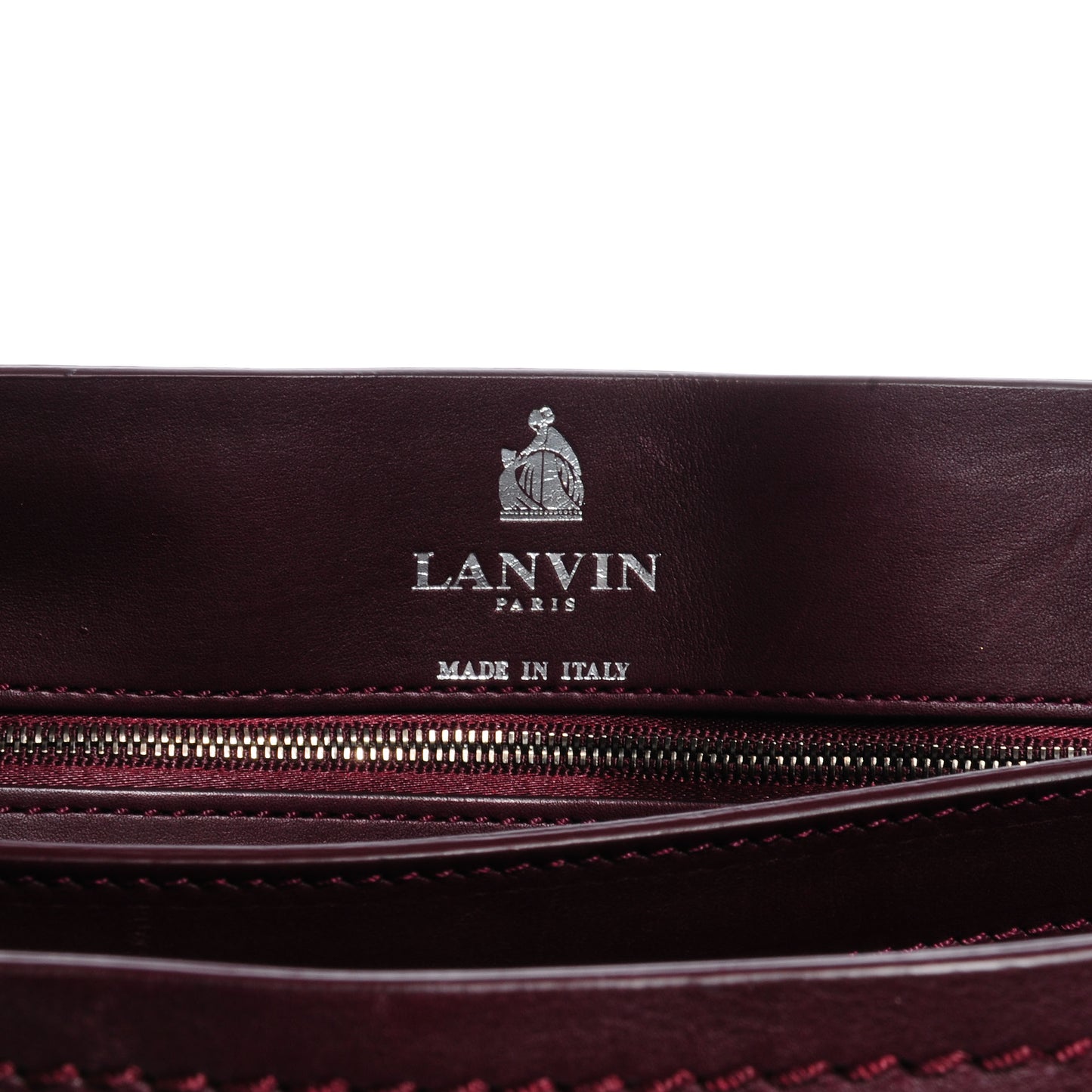 Leather Large Happy Chain Shoulder Bag Plum