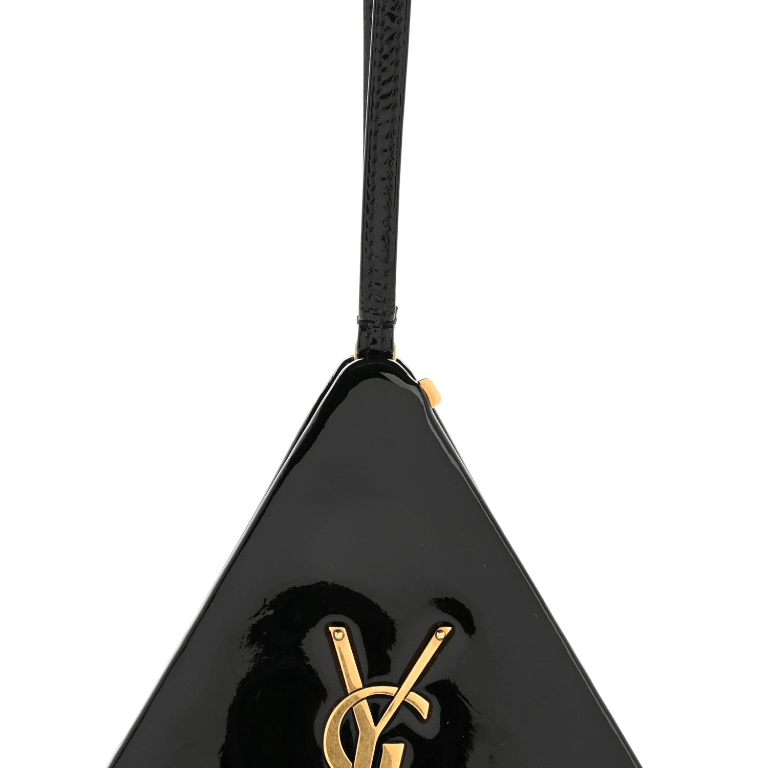 Saint Laurent Patent Pyramid Clutch Black 7 of 12