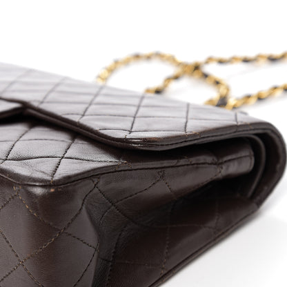 Chanel Lambskin Quilted Medium Double Flap Dark Brown 16 of 17