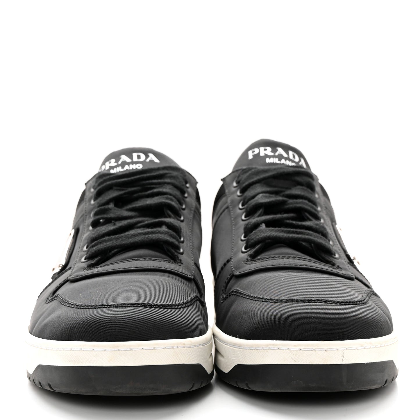 Re-Nylon Triangle Logo Quilted Sneakers 38.5 Black
