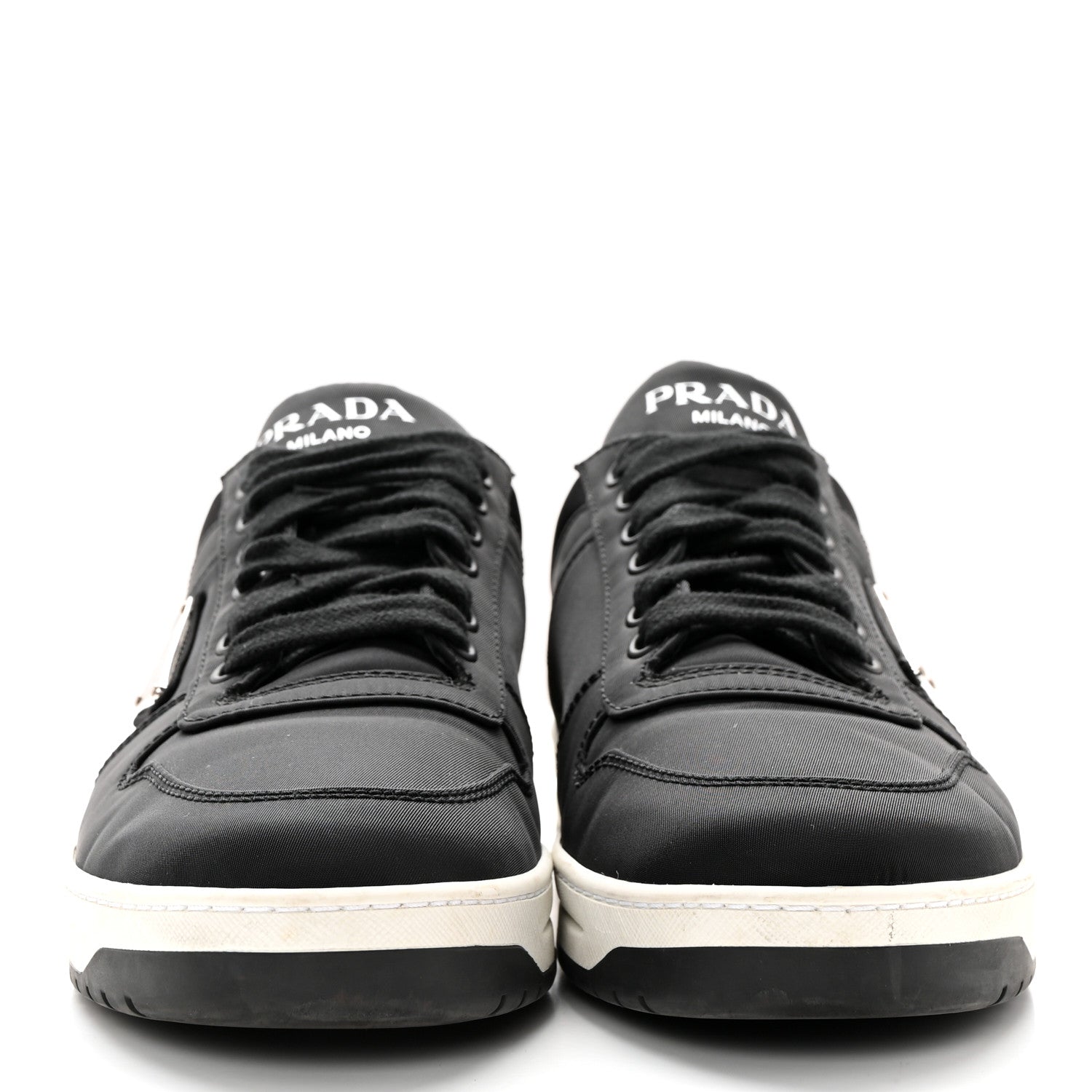 Prada Re-Nylon Triangle Logo Quilted Sneakers 38.5 Black 2 of 14