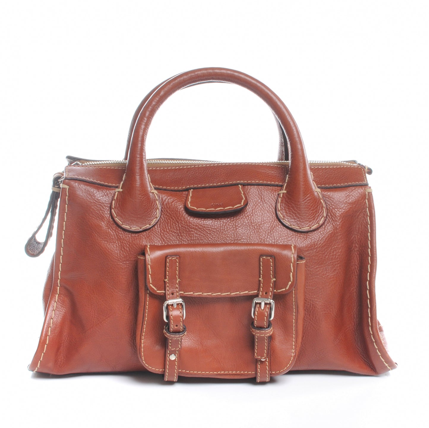 Calfskin Edith Satchel Whiskey