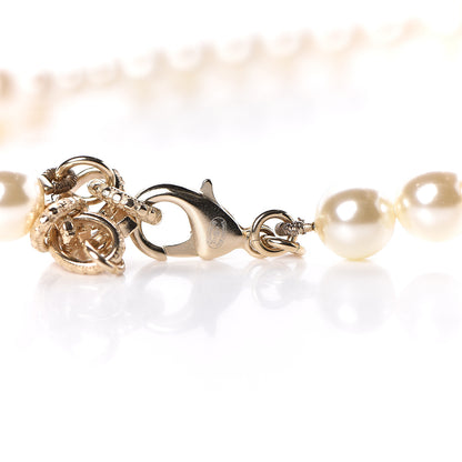Chanel Graduated Pearl CC Long Necklace Light Gold 4 of 5