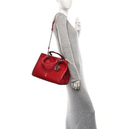 Christian Dior Crocodile Large Diorissimo Red 2 of 10