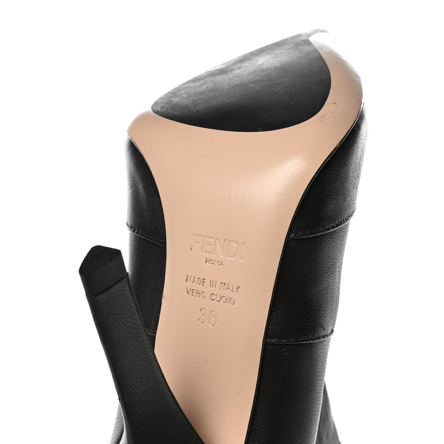 Fendi Nappa Microfiber Fabric FF Rockoko Thigh High Boots 38 Ebano