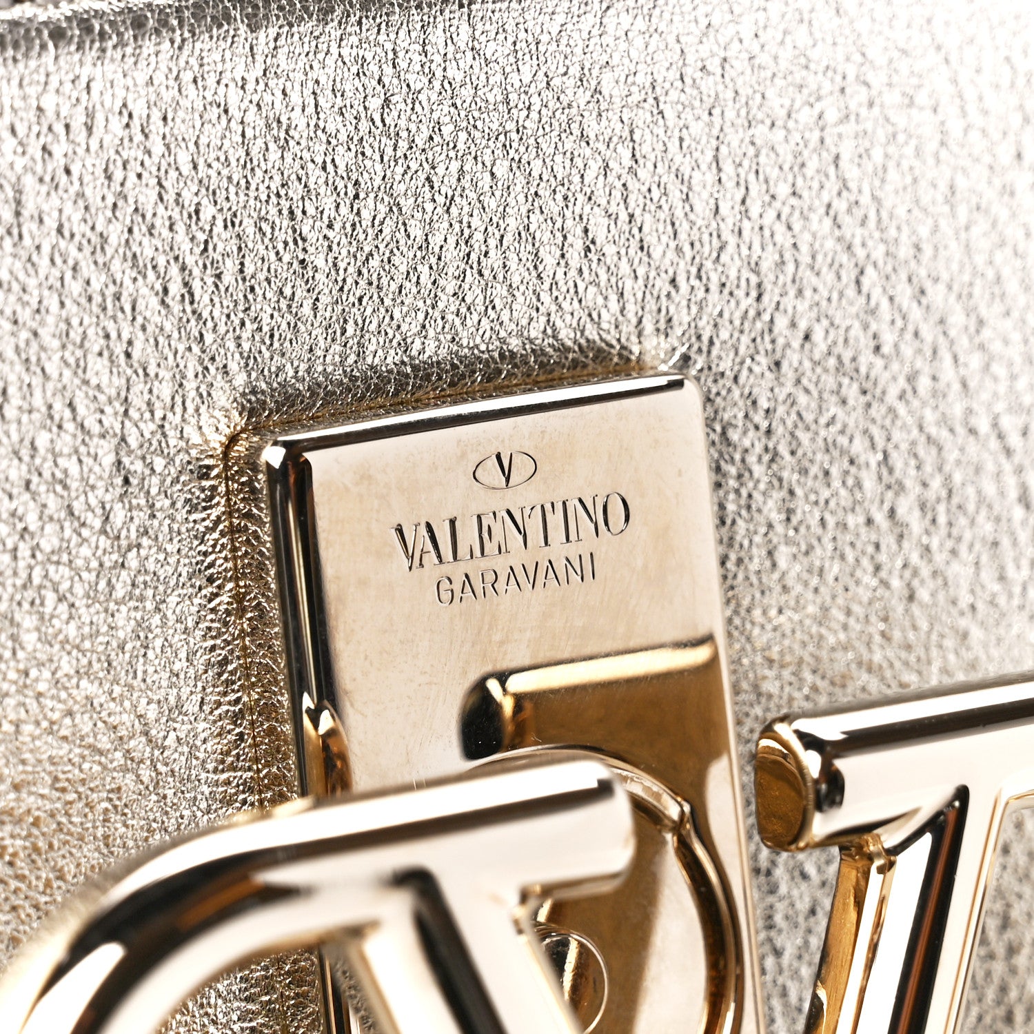 Valentino Garavani Metallic Calfskin Small VSling Shoulder Bag Silver 7 of 12