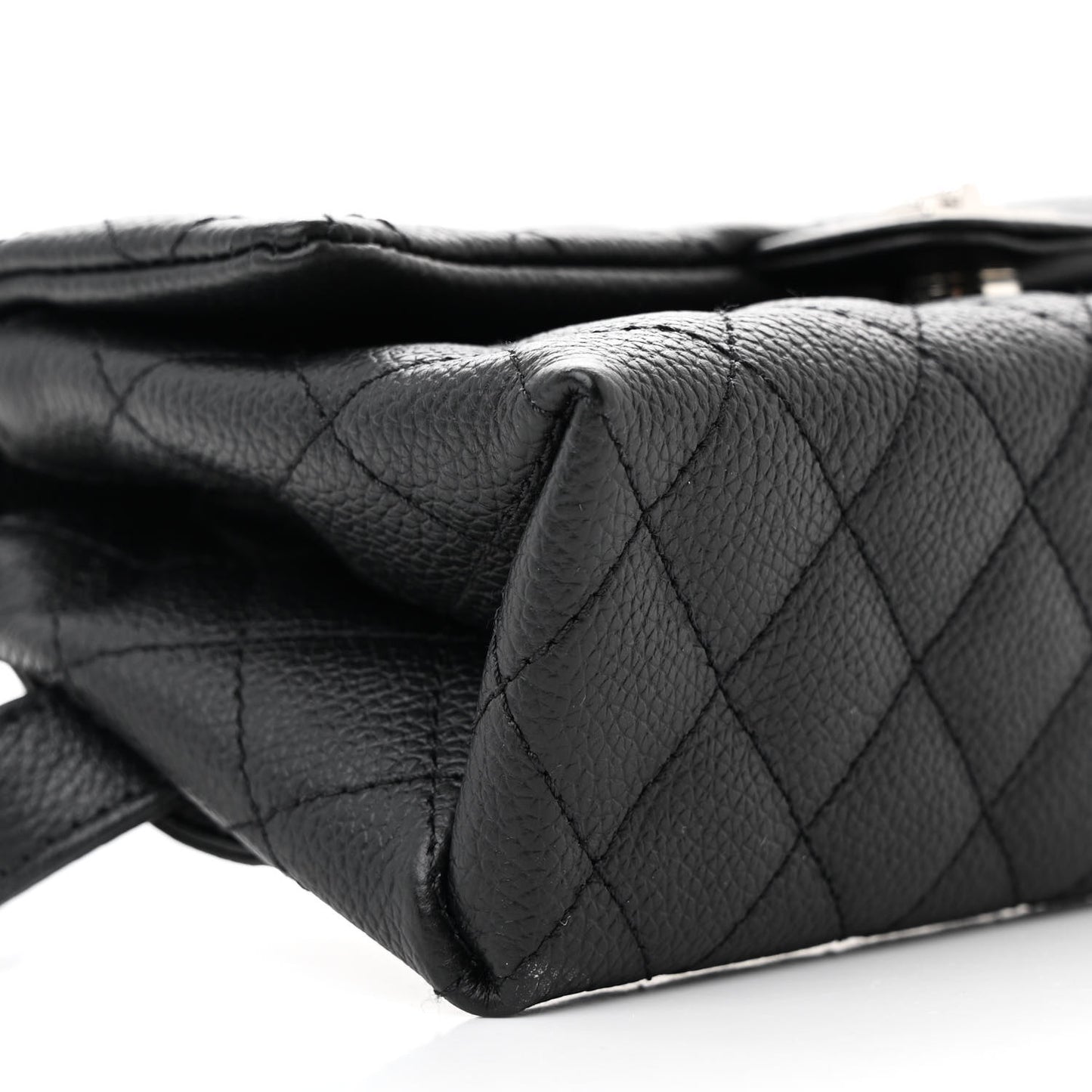 Grained Calfskin Quilted 2.55 Reissue Flap Belt Bag Clutch  Black