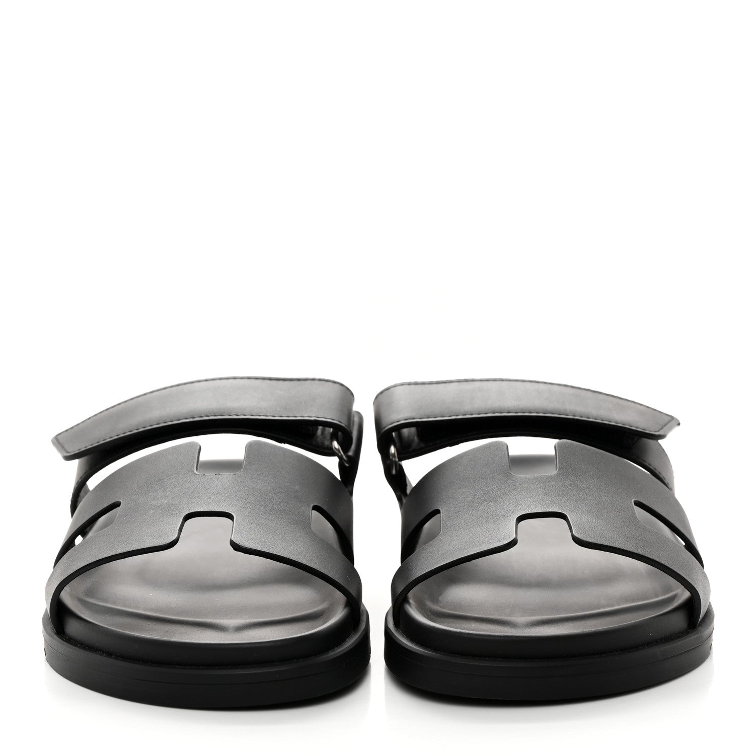 Hermes Calfskin Womens Chypre Sandals 38 Black 2 of 9