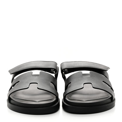 Hermes Calfskin Womens Chypre Sandals 38 Black 2 of 9