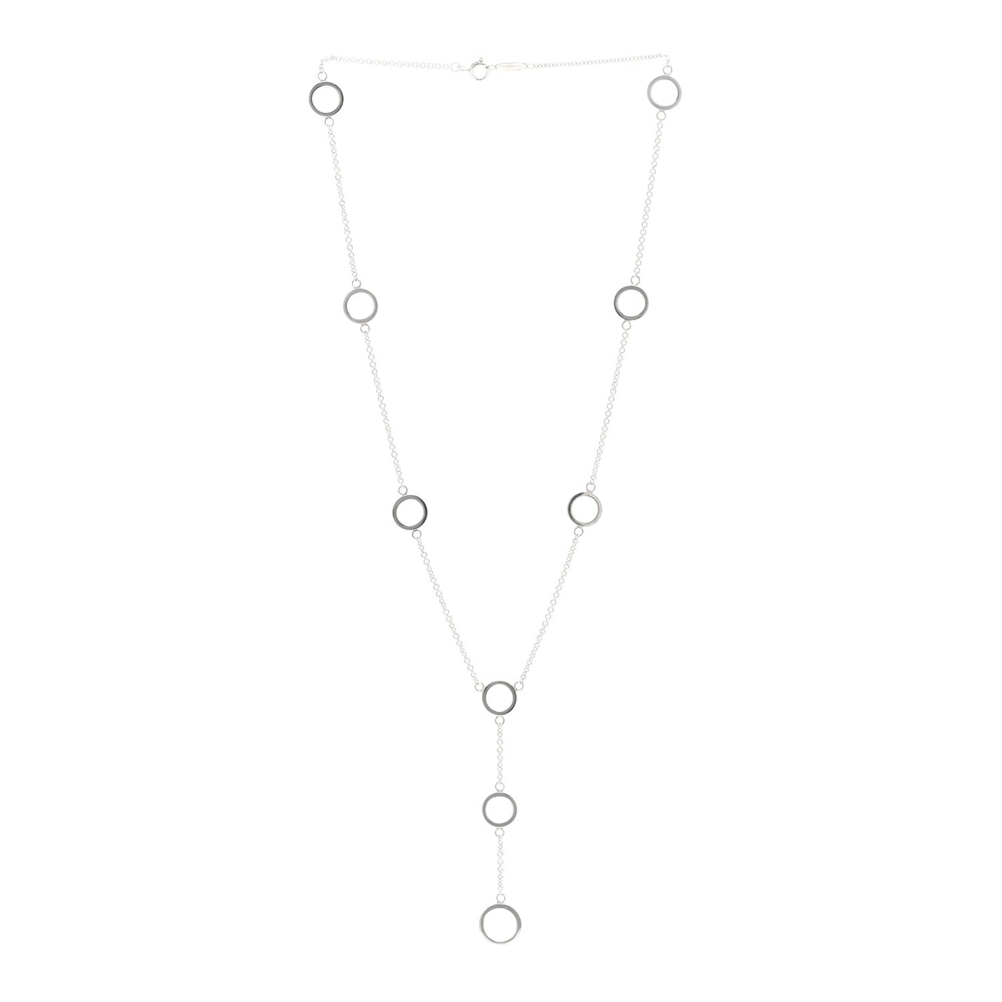 Sterling Silver Circles Lariat Necklace