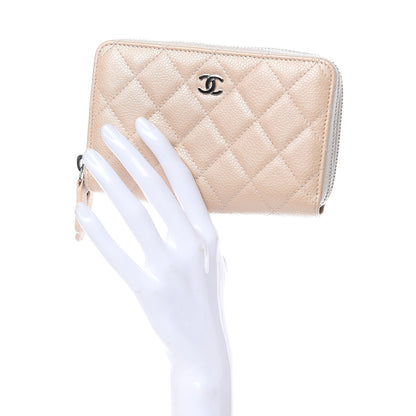 Chanel Caviar Quilted Large Gusset Double Zip Around Wallet Beige 2 of 11