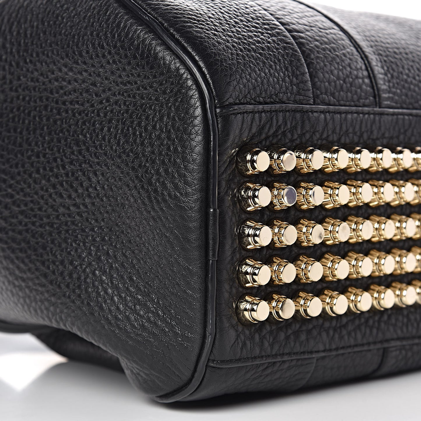 Pebbled Lambskin Rocco Black Pale Gold Hardware