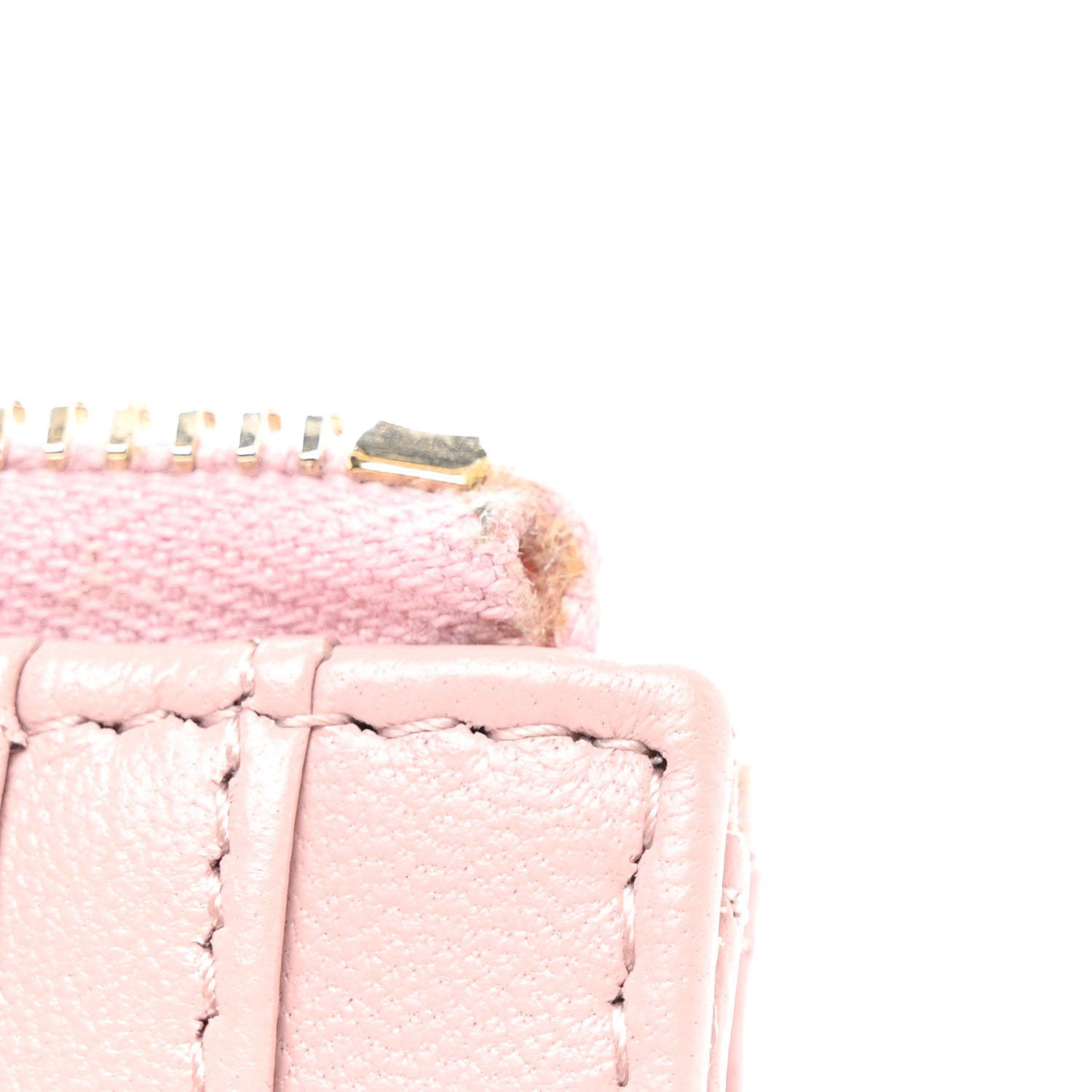 Chanel Lambskin Quilted Pearl Crystal CC Zip Around Card Holder Pink 8 of 9