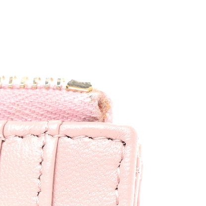 Chanel Lambskin Quilted Pearl Crystal CC Zip Around Card Holder Pink 8 of 9