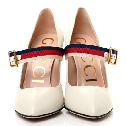 Gucci Malaga Kid Sylvie High Heel Pumps 35.5 White 2 of 9