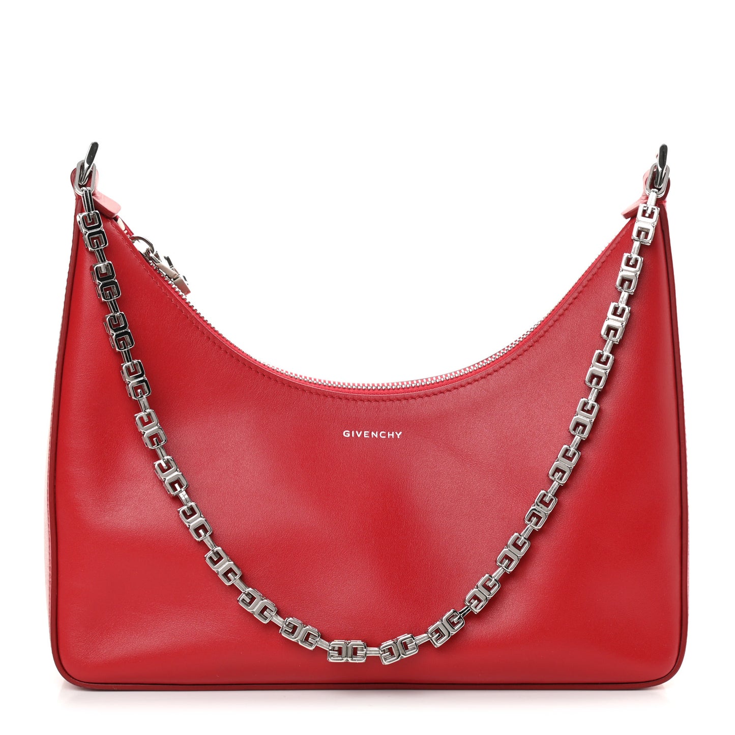 Smooth Calfskin Small Moon Cut Out Shoulder Bag Dark Red