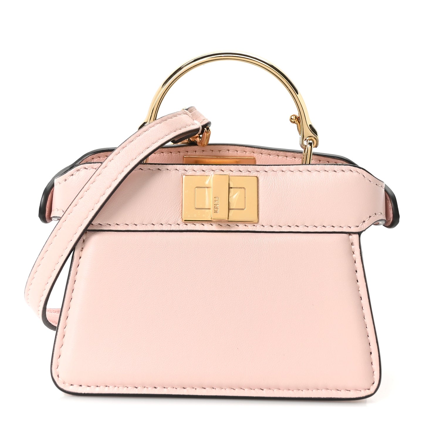 Shiny Nappa Nano Peekaboo Maxi Handle Satchel Rosa Confetto