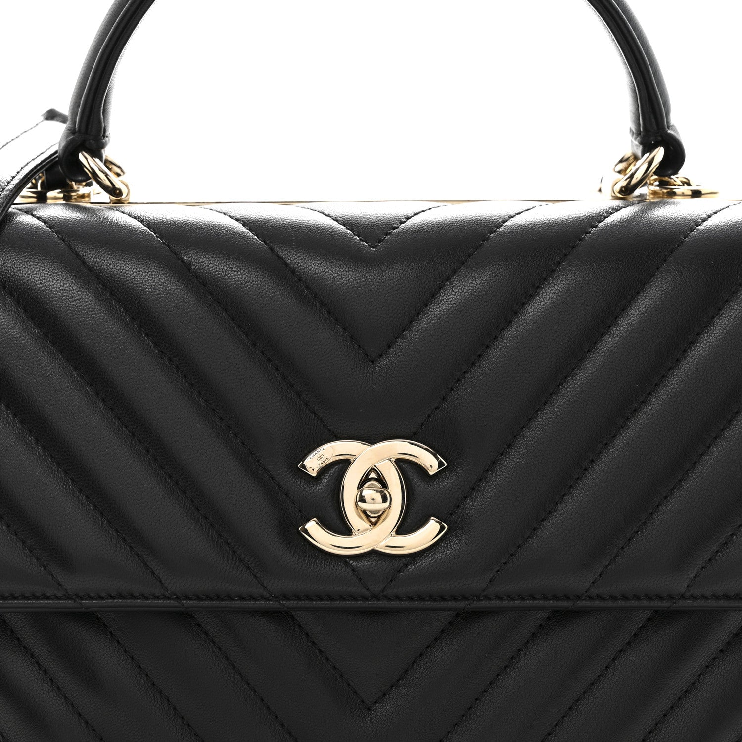 Chanel Lambskin Chevron Quilted Medium Trendy CC Dual Handle Flap Bag Black 8 of 11